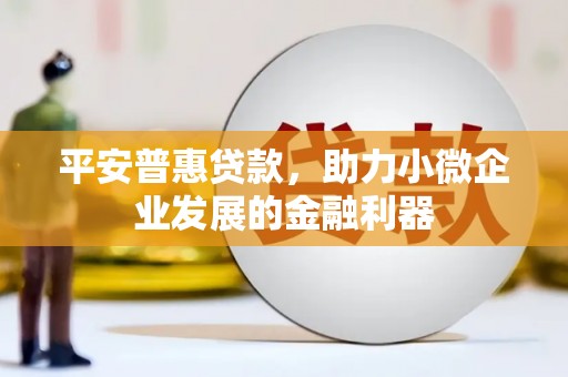 黄冈平安普惠贷款，助力小微企业发展的金融利器