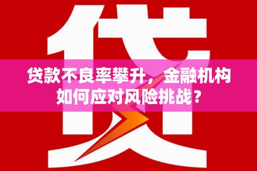 黄冈贷款不良率攀升，金融机构如何应对风险挑战？