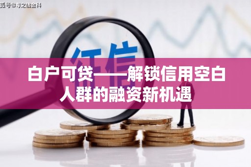 黄冈白户可贷——解锁信用空白人群的融资新机遇